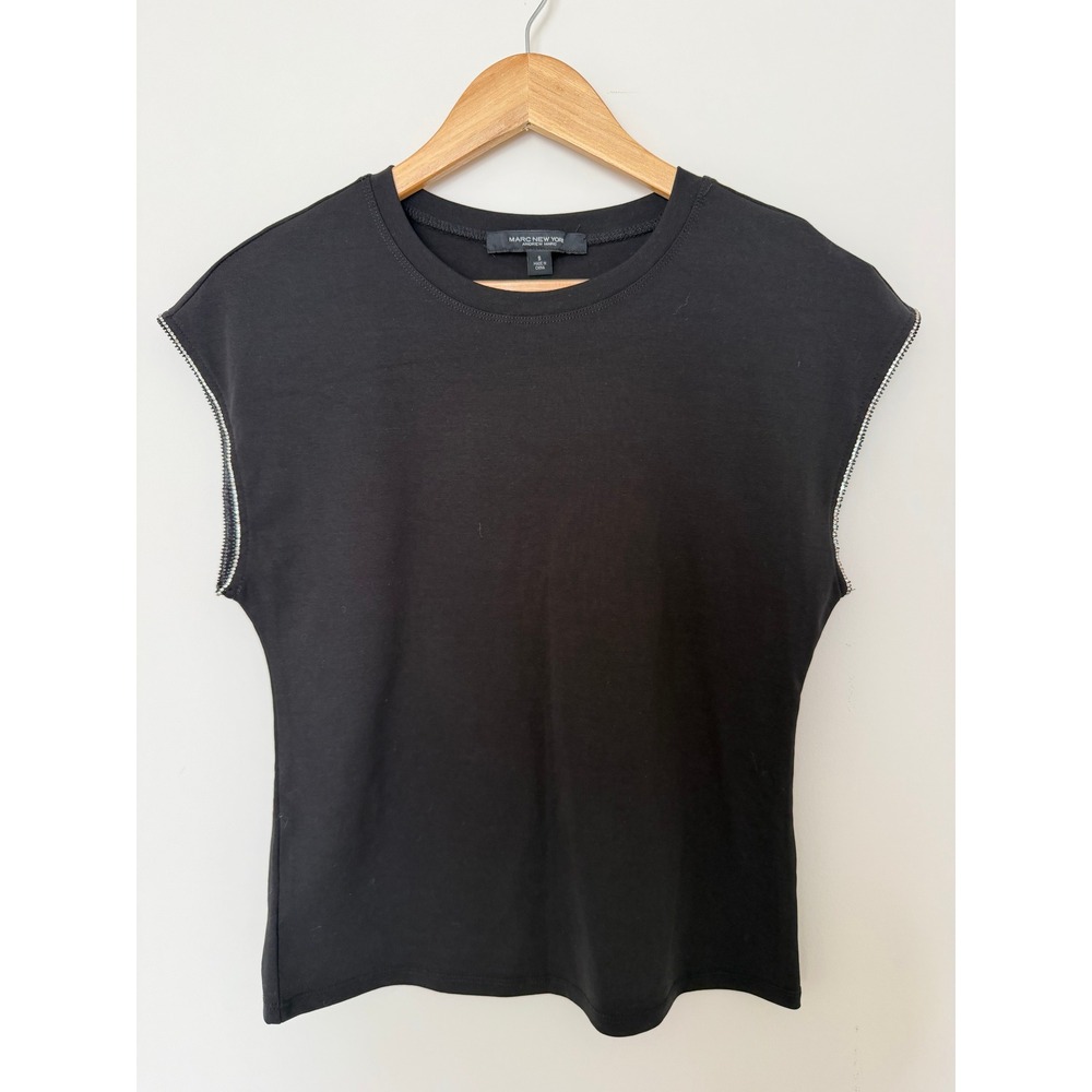 Marc New York Muscle Tee Womens S Chain Trim Sleeveless Black Excellent